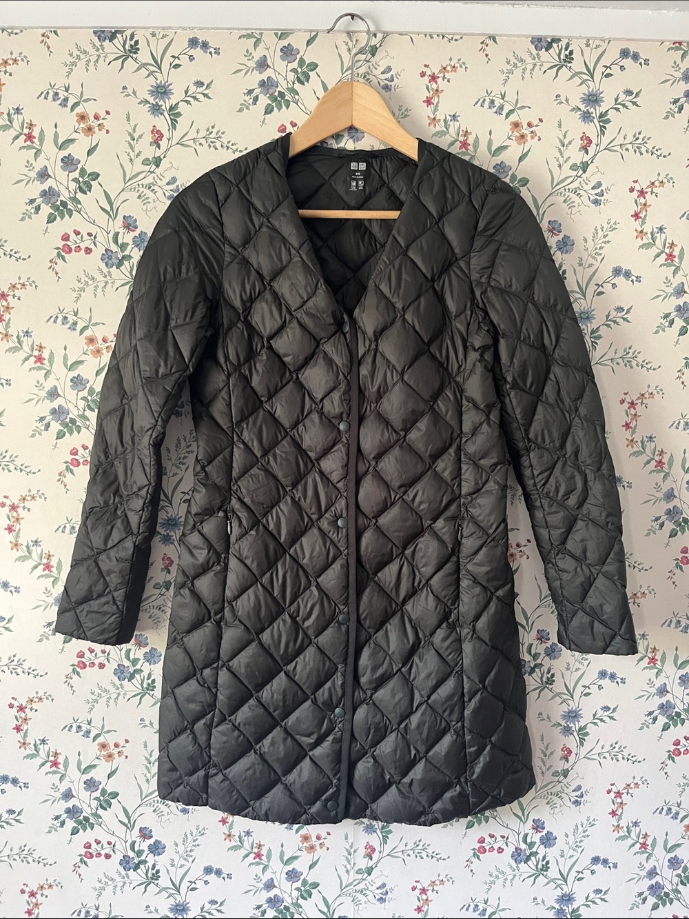 Uniqlo Dark Green Down-filled Quilted Medium Length Puffer Jacket